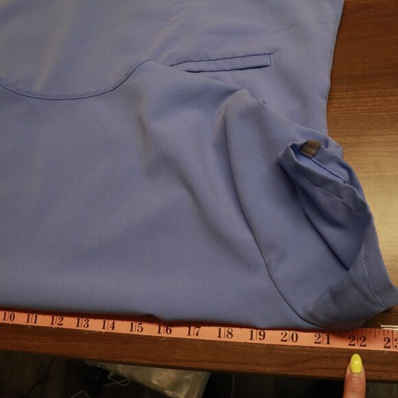 Figs Casma Three Pocket Scrub Top Womens L Blue Uniform Nurse Work Medical Lab - Picture 8 of 16